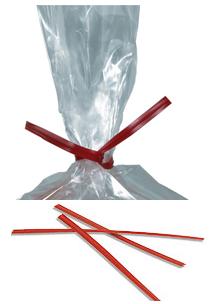 4" Red Plastic Twist Ties - Click Image to Close